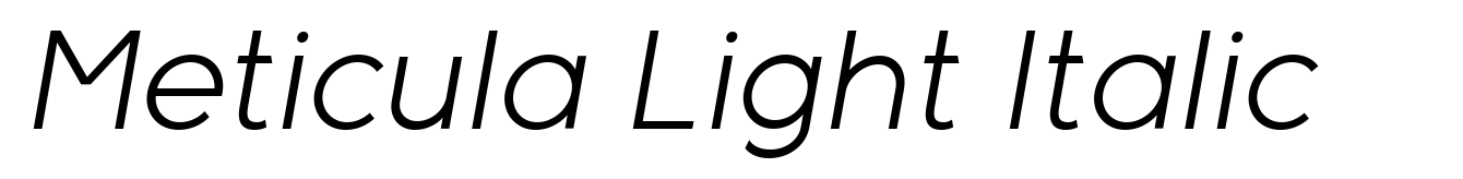 Meticula Light Italic